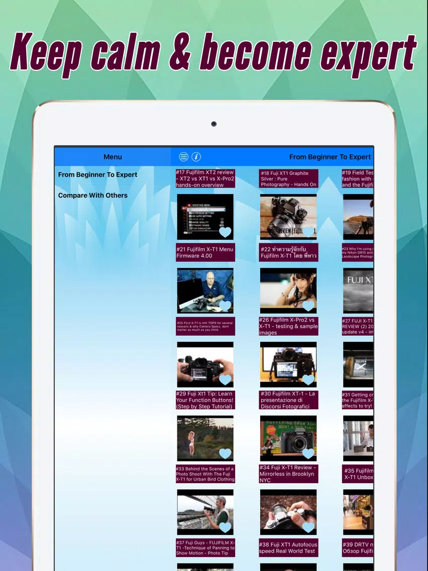 Videos Training For Fuji X-T1 Pro iPad Screenshots