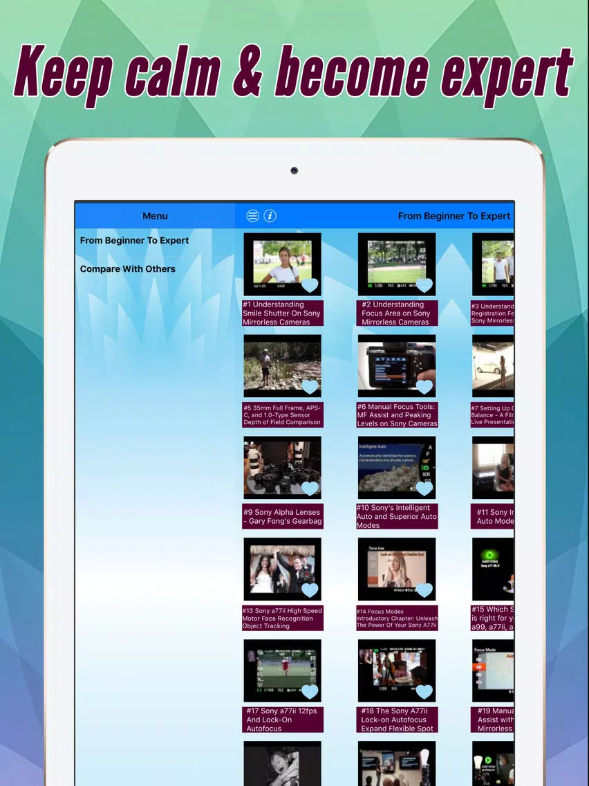 Videos Training For Sony A77 iPad Screenshots