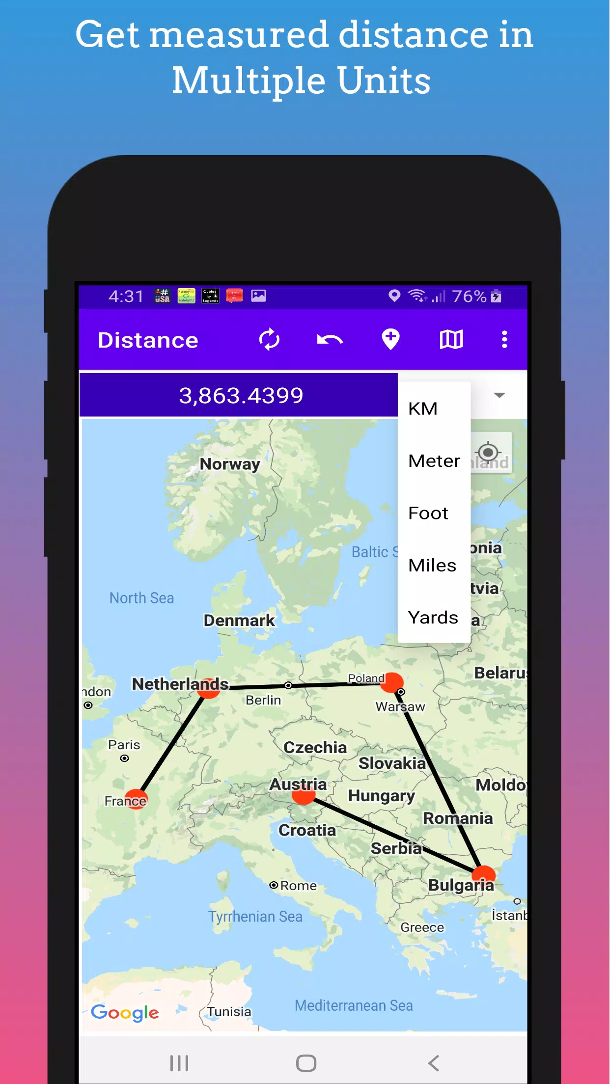 GPS Distance Measurement应用截图