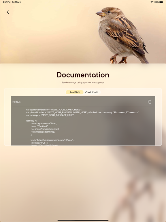 Sparrow sms iPad Screenshots