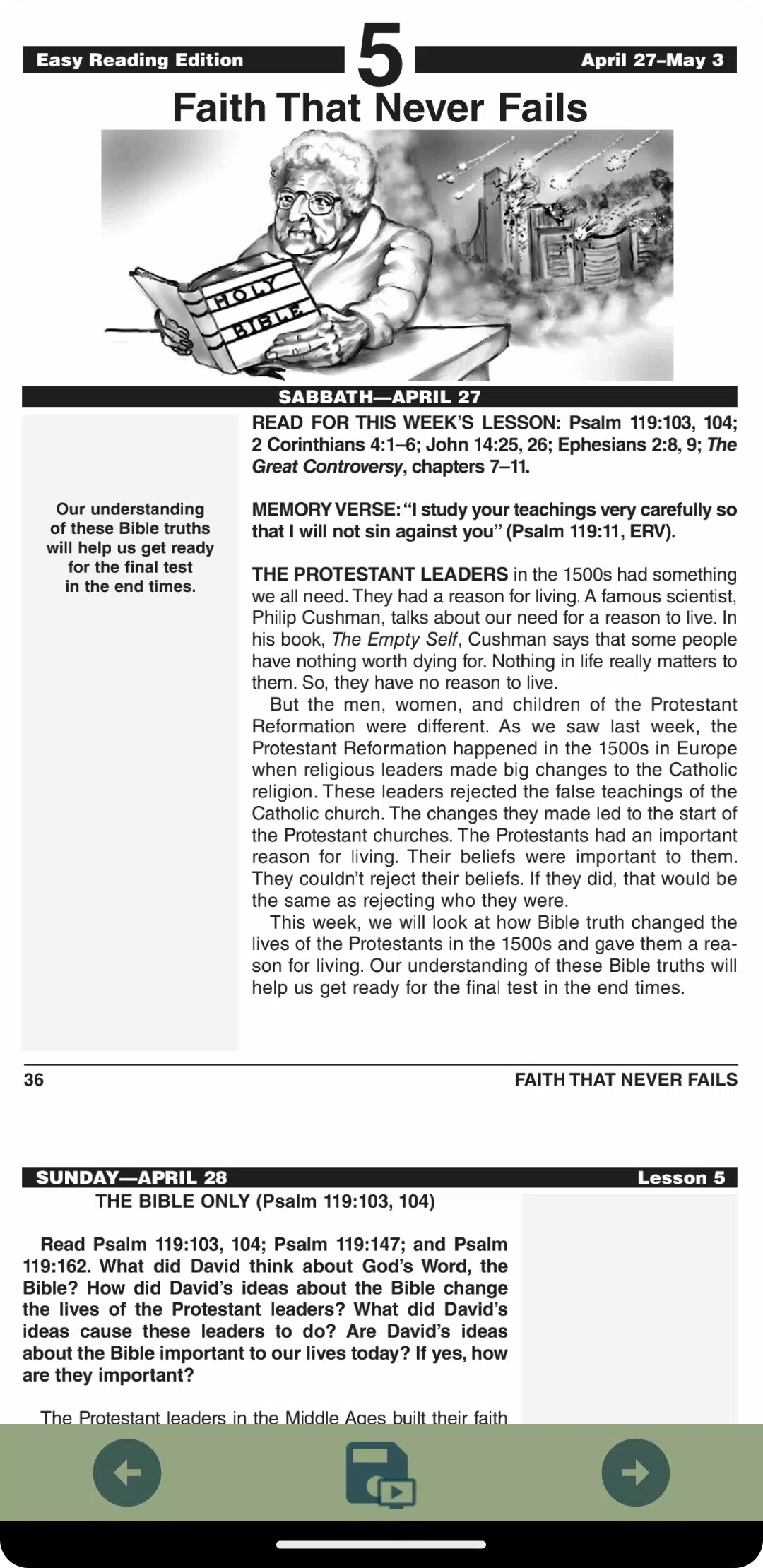 Easy Reading Sabbath School Screenshots