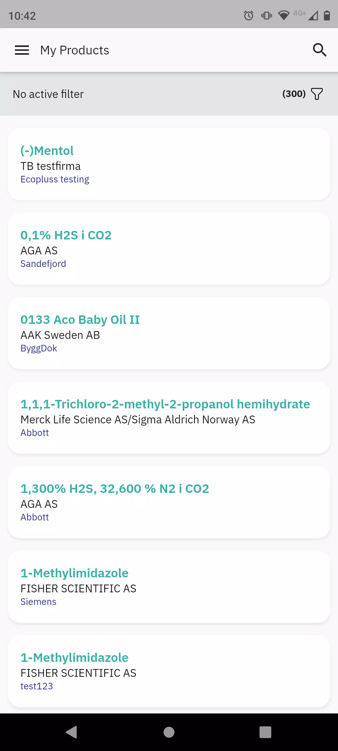 Old Chemical Manager Screenshots