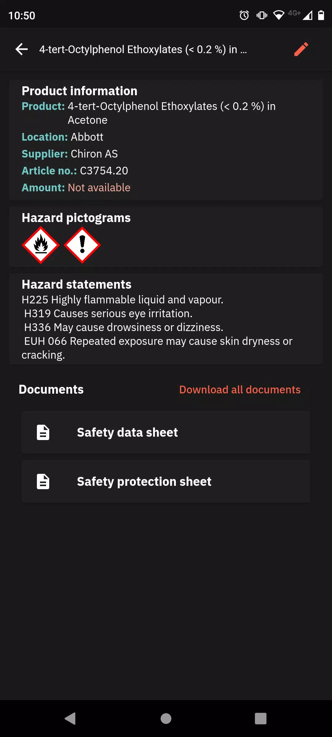 Old Chemical Manager Screenshots