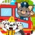Kids Learning Fun & Educational Games for Toddlers - play fire truck puzzles & teach brain skills to pre-school children!