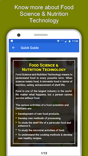 Food Science & Nutrition App Screenshots