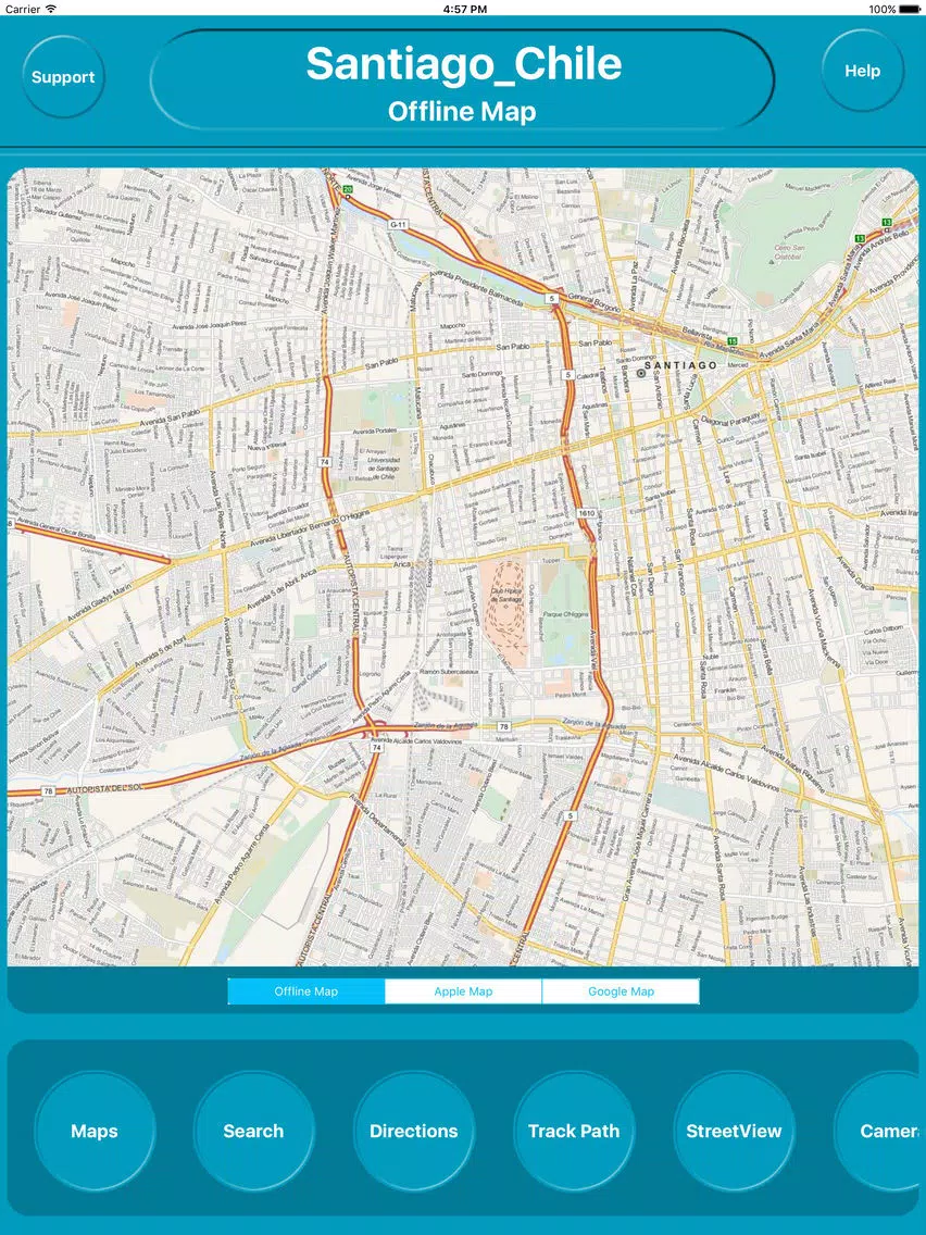 Santiago Chile Offline City Maps with Navigation iPad Screenshots