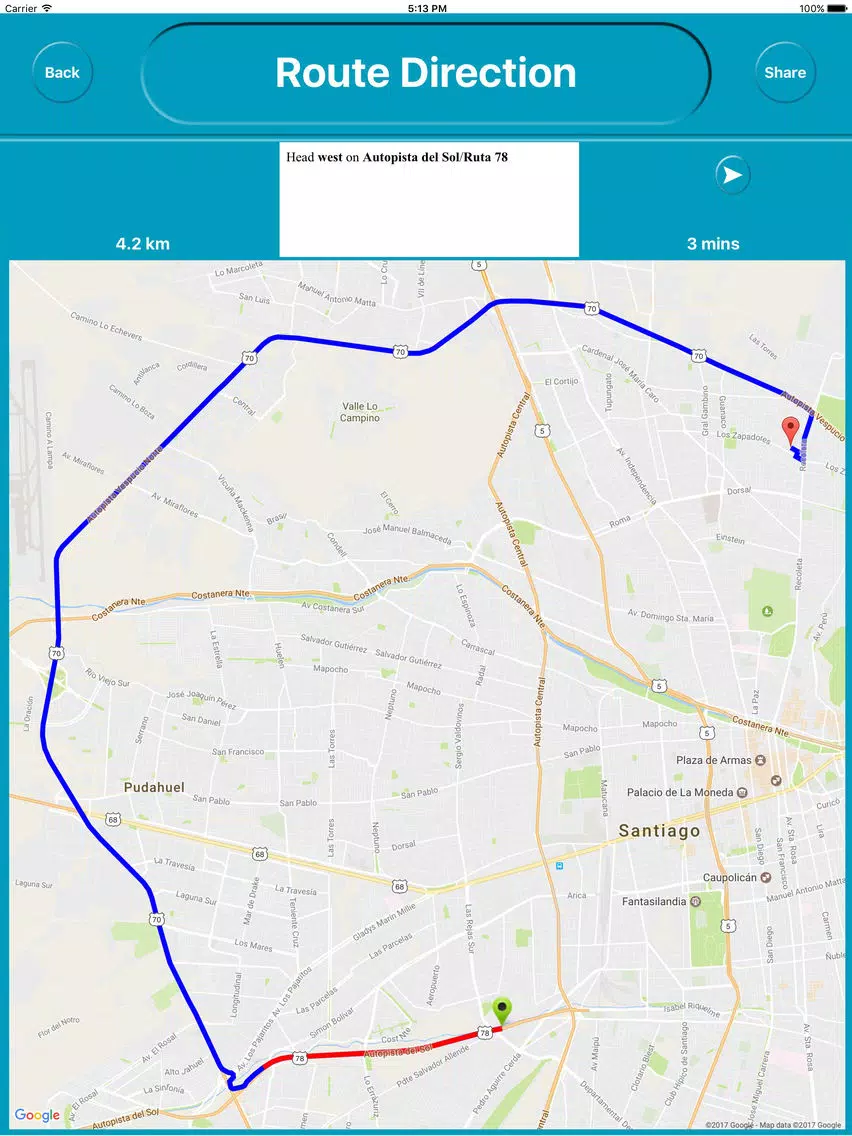 Santiago Chile Offline City Maps with Navigation iPad Screenshots