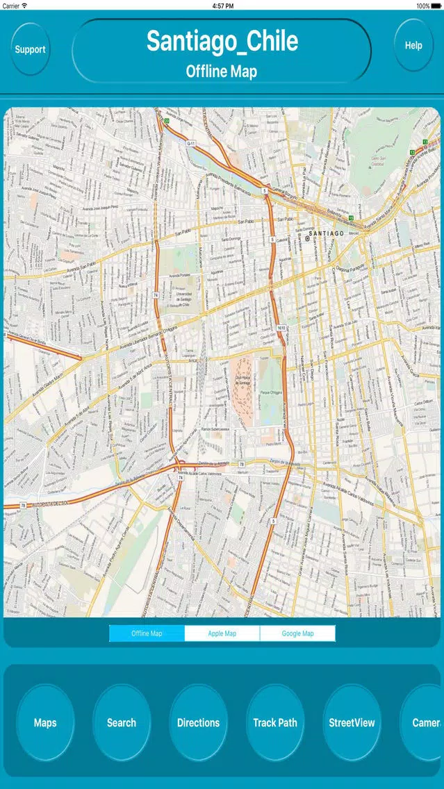 Santiago Chile Offline City Maps with Navigation Screenshots