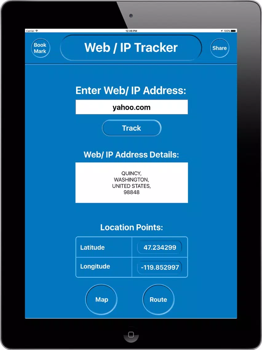 IP Address Tracker iPad Screenshots