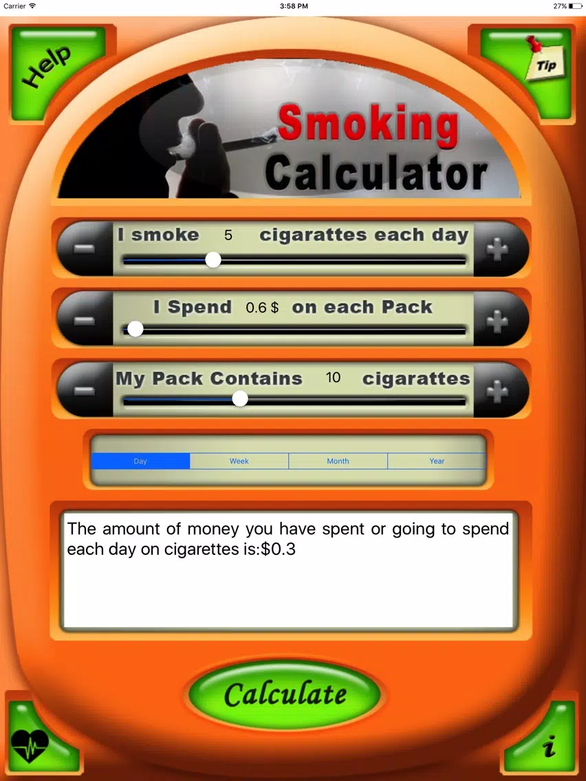Smoking Risk Calculator iPad Screenshots