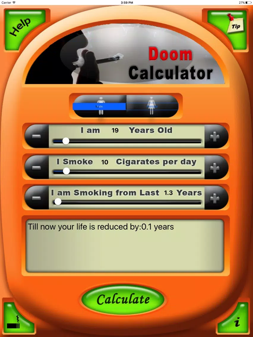Smoking Risk Calculator iPad Screenshots