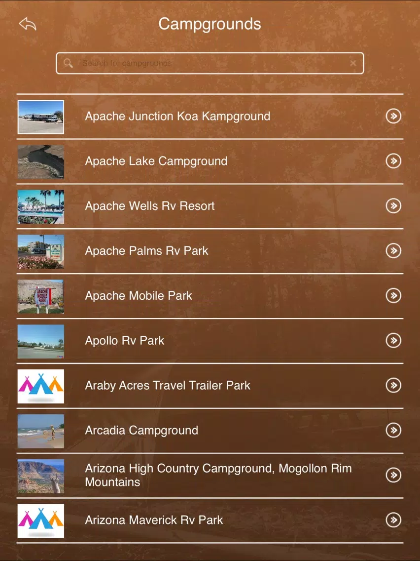Arizona Camping Locations iPad Screenshots