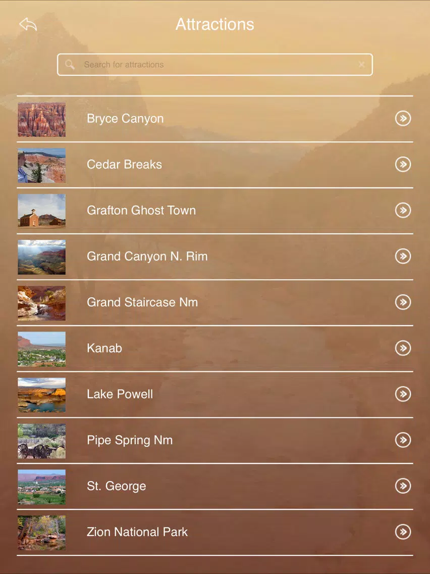 Zion National Park Tour iPad Screenshots