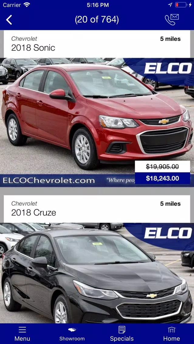 Ảnh chụp màn hình của ELCO Chevrolet Cadillac MLink