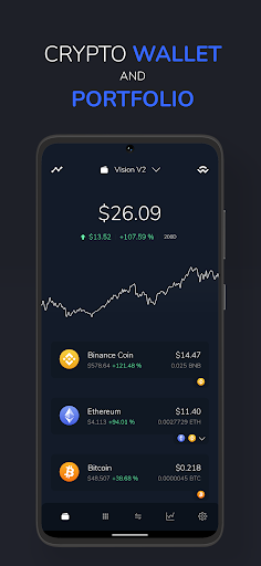 Vision: Bitcoin Crypto Wallet Screenshots