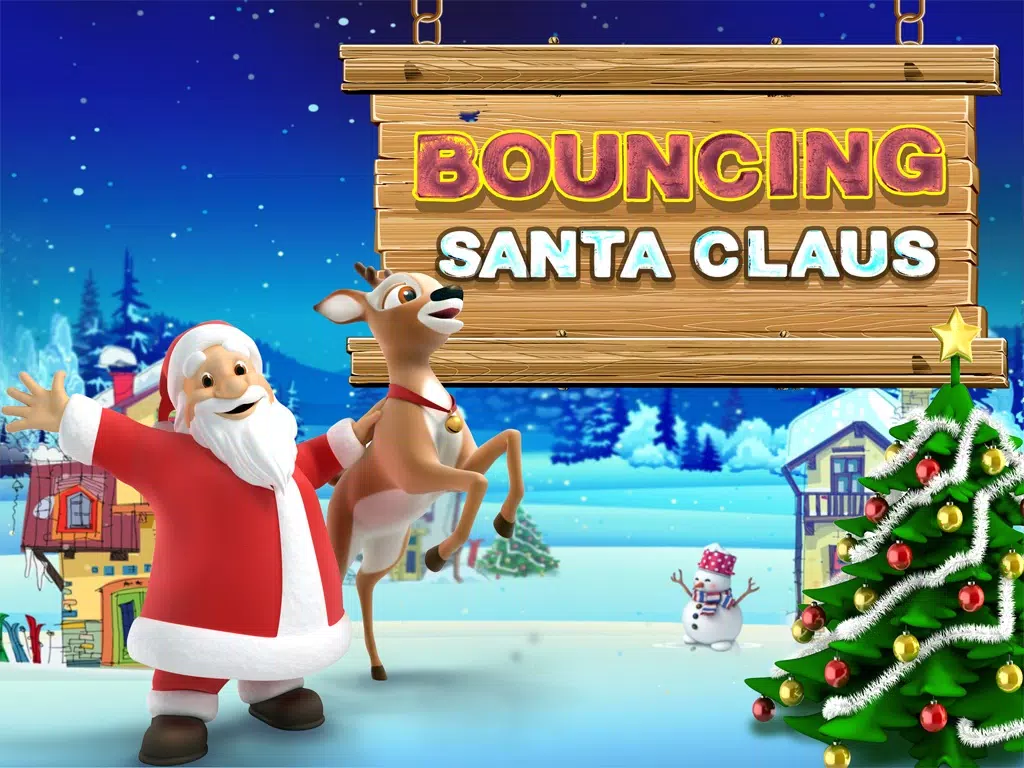 Bouncing Santa Claus Free - Jump on Trampoline Catch All The Presents - Free Version iPad Screenshots