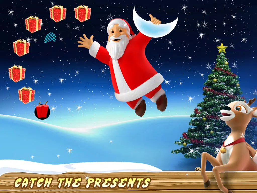 Bouncing Santa Claus Free - Jump on Trampoline Catch All The Presents - Free Version iPad Screenshots