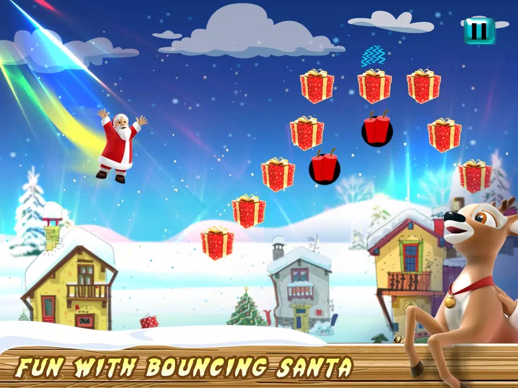 Bouncing Santa Claus Free - Jump on Trampoline Catch All The Presents - Free Version iPad Screenshots