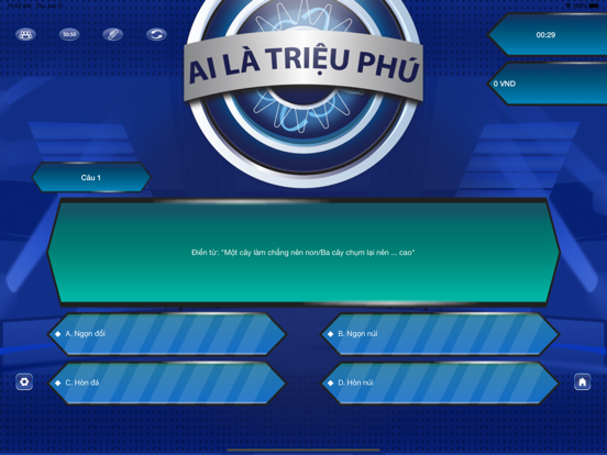 Zrzuty ekranu Ai là triệu phú 2020 iPad 