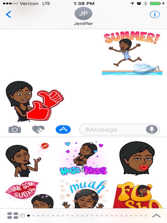 ภาพหน้าจอของ Black Girl Stickers for iMessages iPad