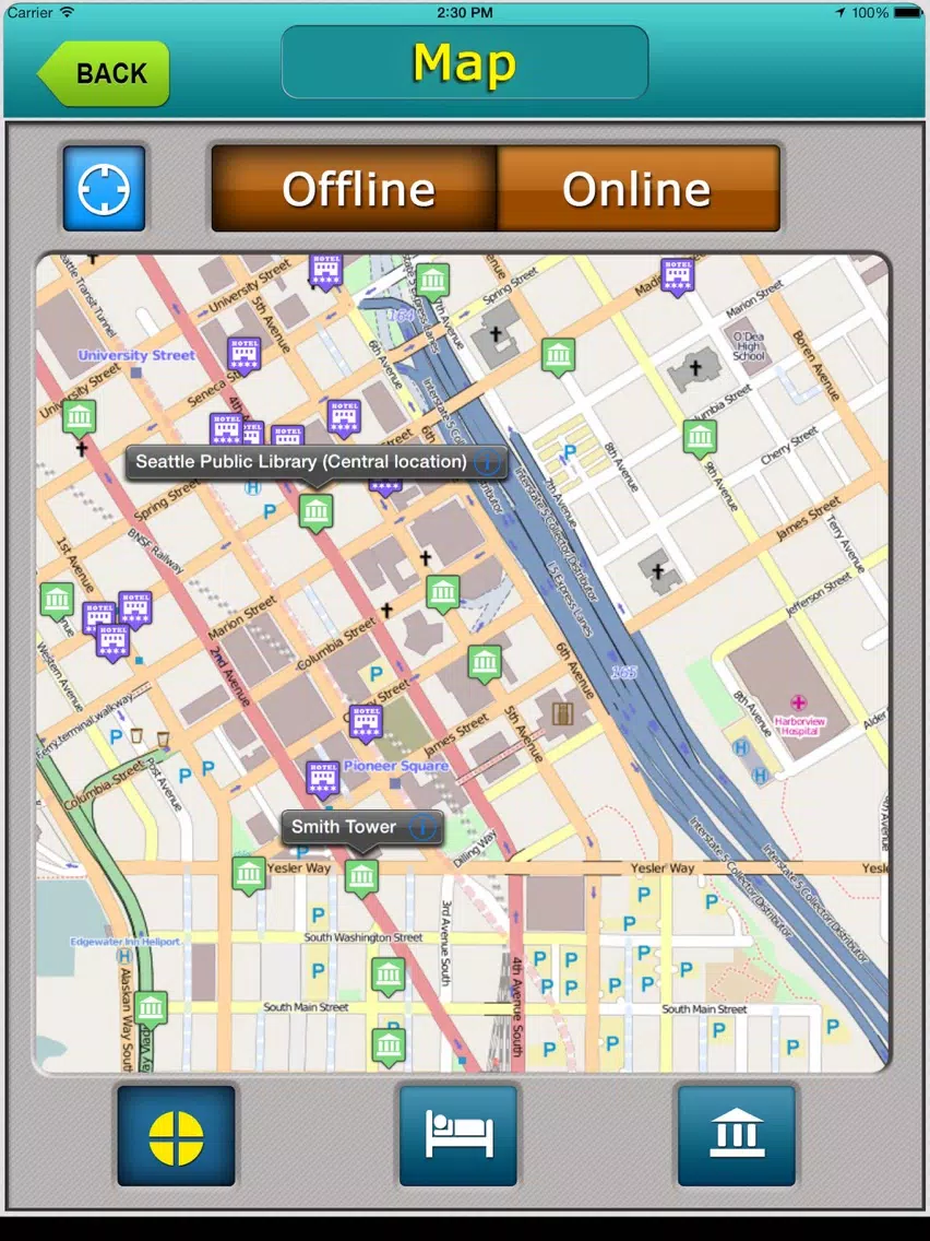 Seattle Offline Map City Guide iPad Screenshots