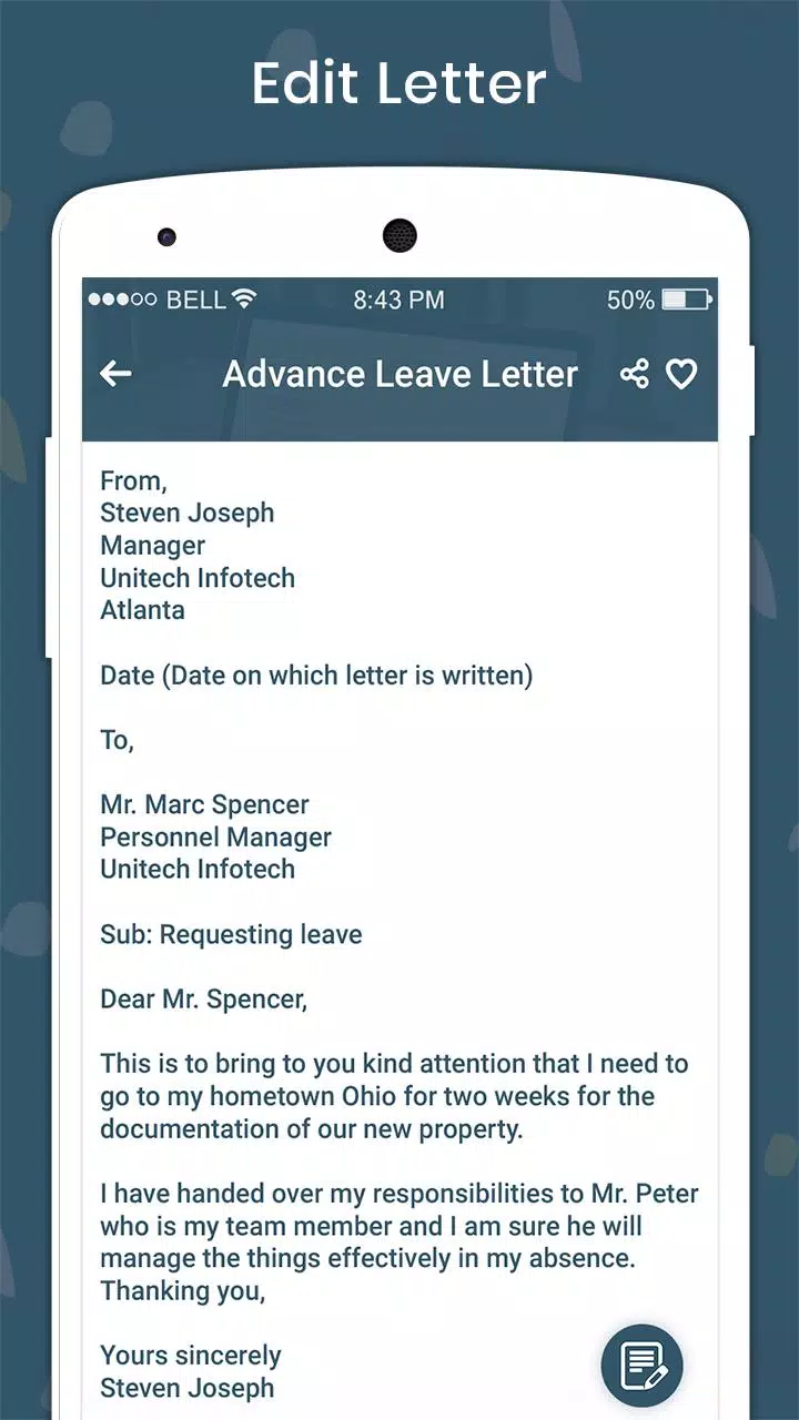 English Application Writing Screenshots