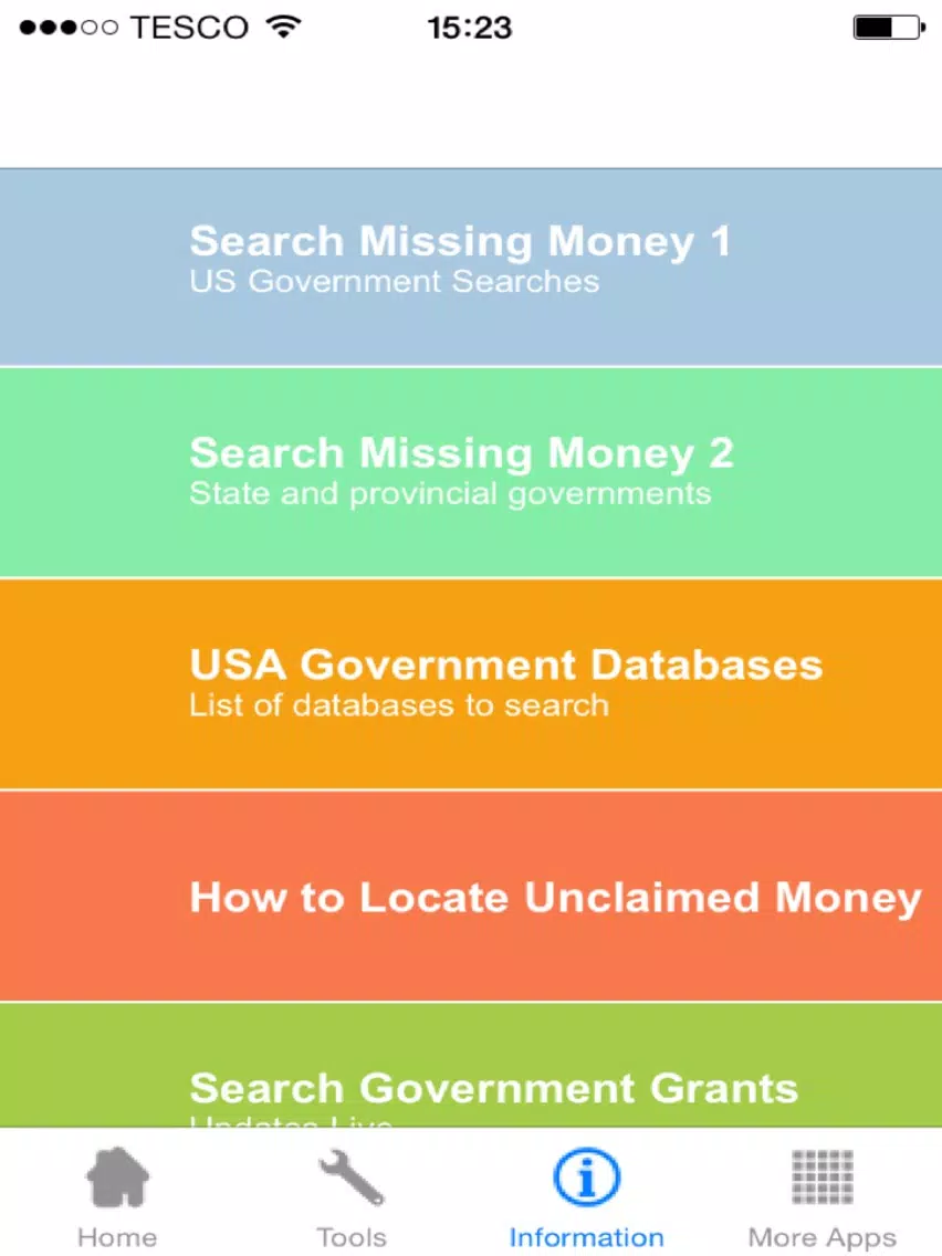 Unclaimed Money Find Lost Funds Government Grants iPad Screenshots