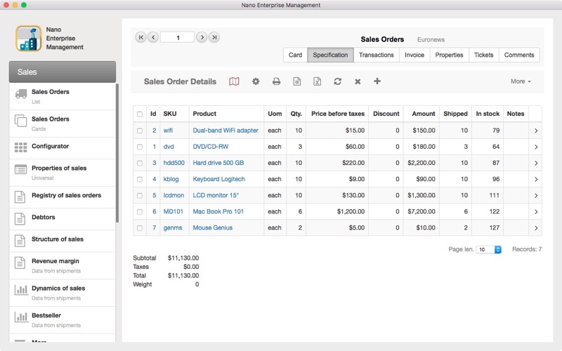 Nano Enterprise Screenshots