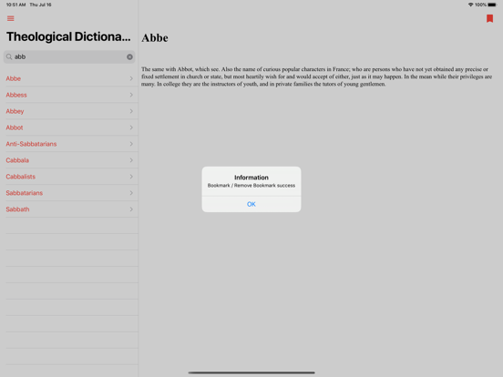 Theological Dictionary:Offline iPad Screenshots