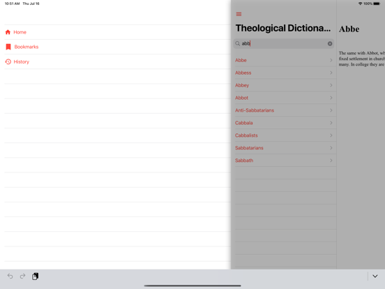 Theological Dictionary:Offline iPad Screenshots