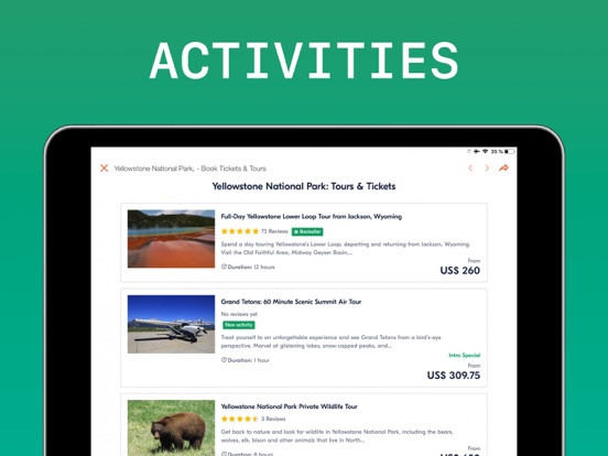 Yellowstone National Park iPad Screenshots