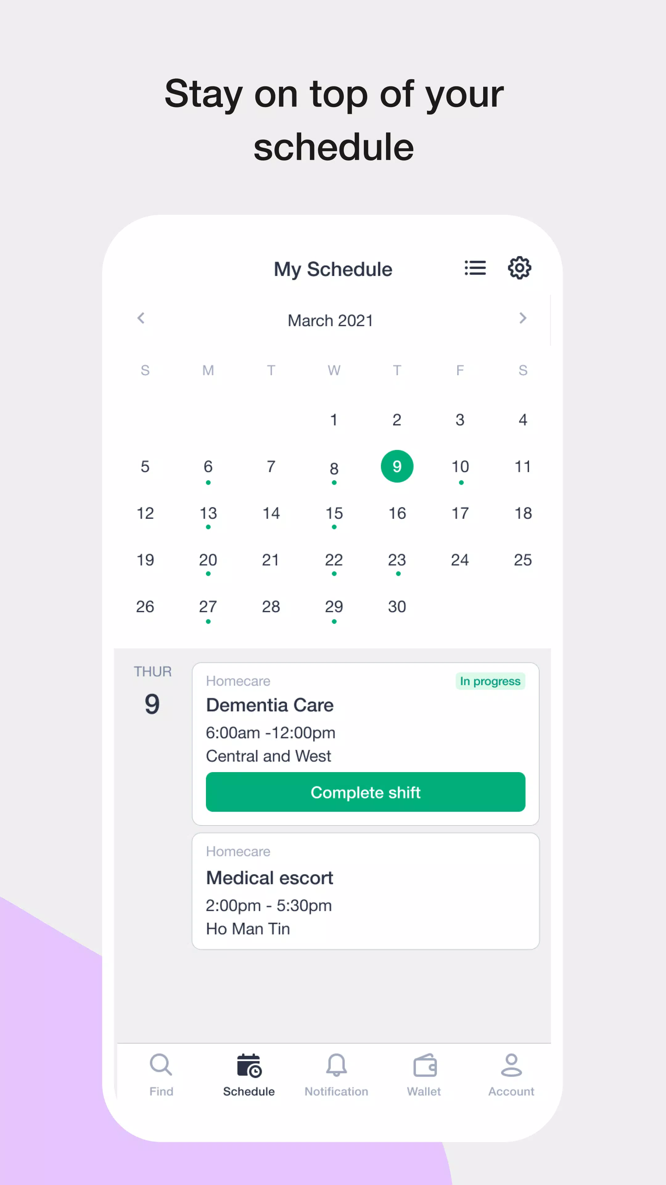 Evercare Caregiver Screenshots