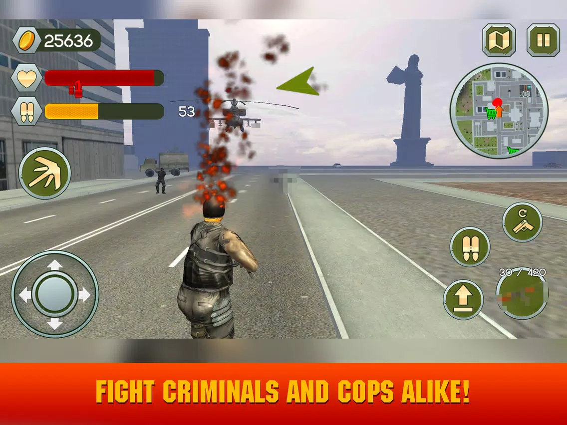 Tangkapan skrin Fire Skull Superhero: City Sim iPad 
