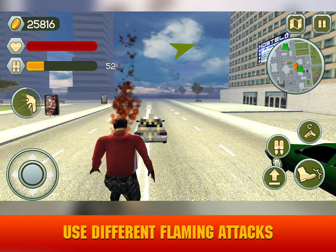 Tangkapan skrin Fire Skull Superhero: City Sim iPad 