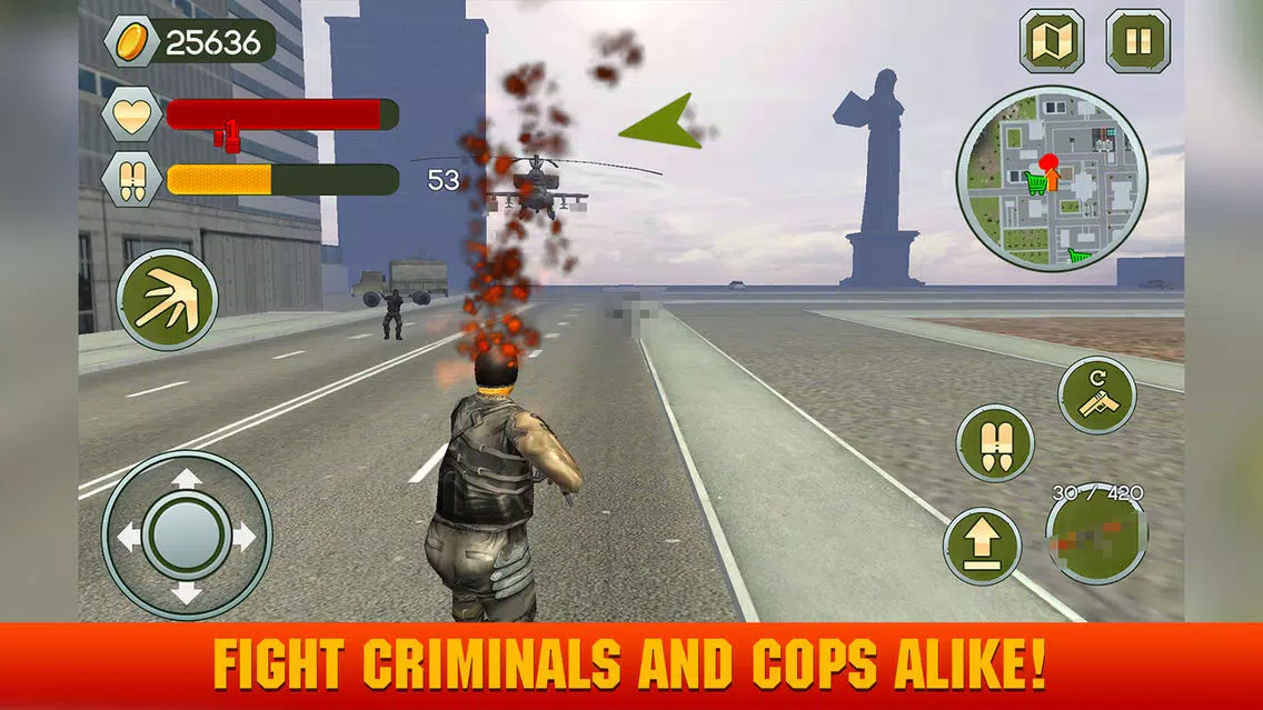 Tangkapan skrin Fire Skull Superhero: City Sim