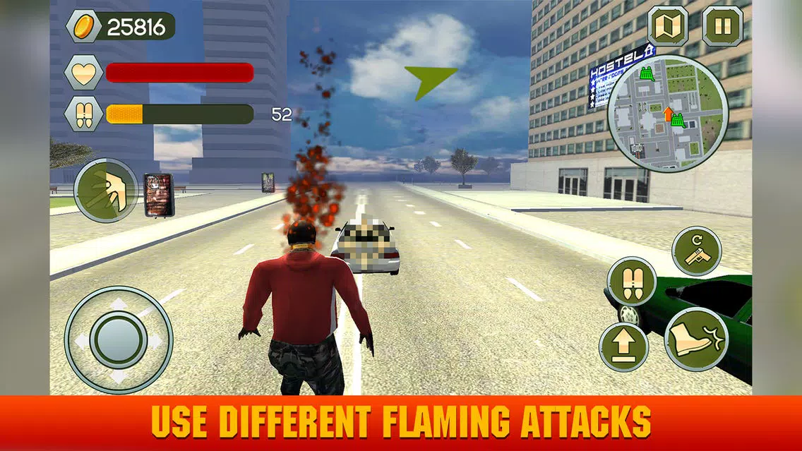 Tangkapan skrin Fire Skull Superhero: City Sim