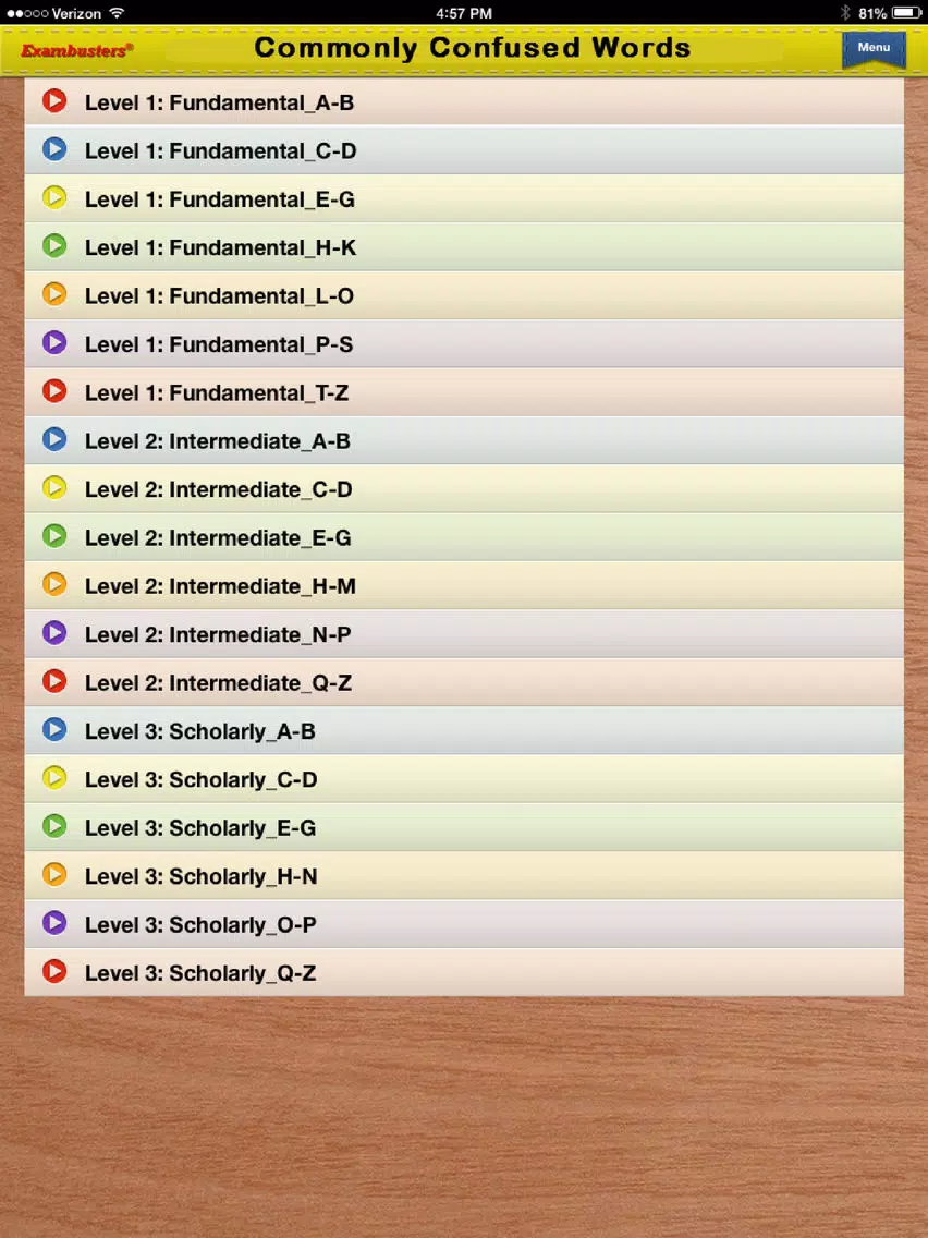 English Vocabulary Flashcards Exambusters iPad Screenshots