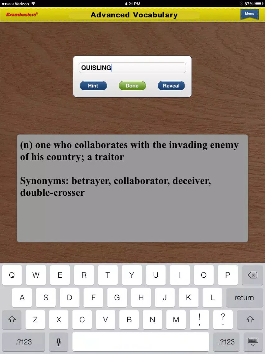 English Vocabulary Flashcards Exambusters iPad Screenshots