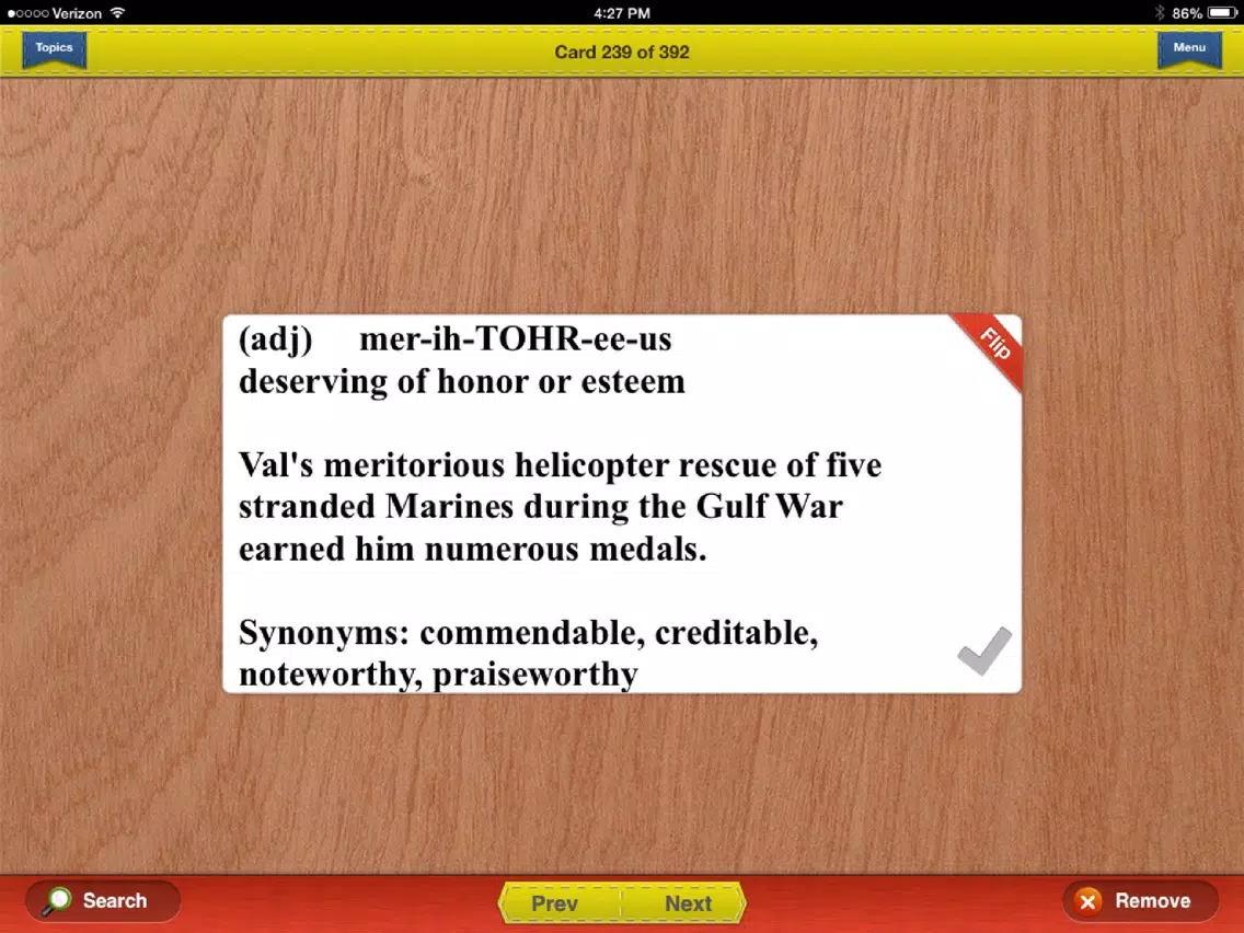 English Vocabulary Flashcards Exambusters iPad Screenshots