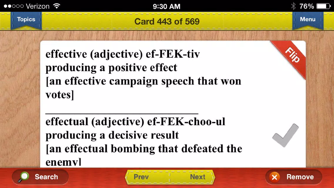 English Vocabulary Flashcards Exambusters Screenshots