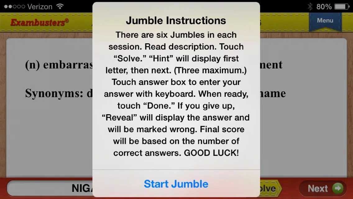 English Vocabulary Flashcards Exambusters Screenshots