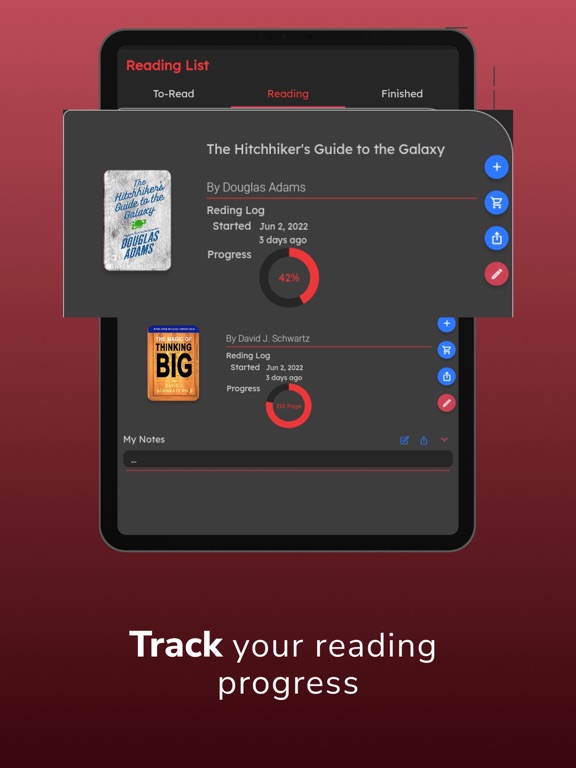 Bookshelf: Book Tracker, Club iPad Screenshots