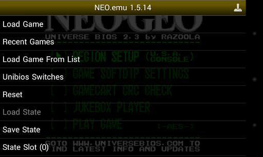 NEO.emu (Arcade Emulator) Screenshots