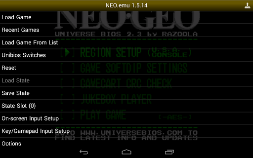 NEO.emu (Arcade Emulator) Screenshots