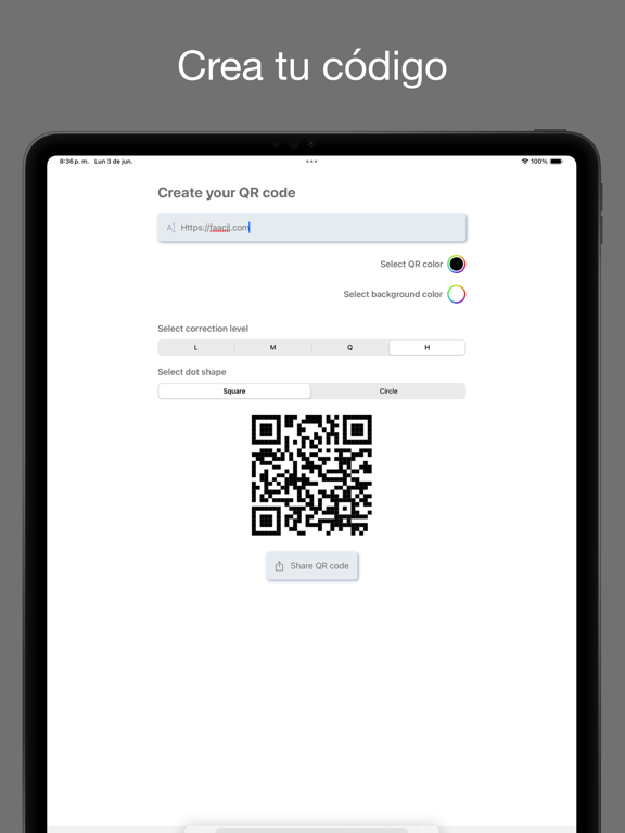 Create QR V2 iPad Screenshots