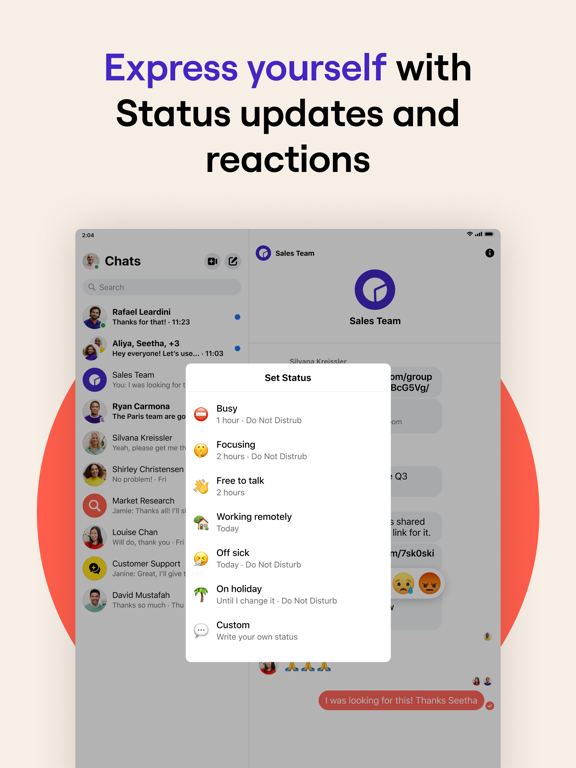 Workplace Chat from Meta iPad Screenshots