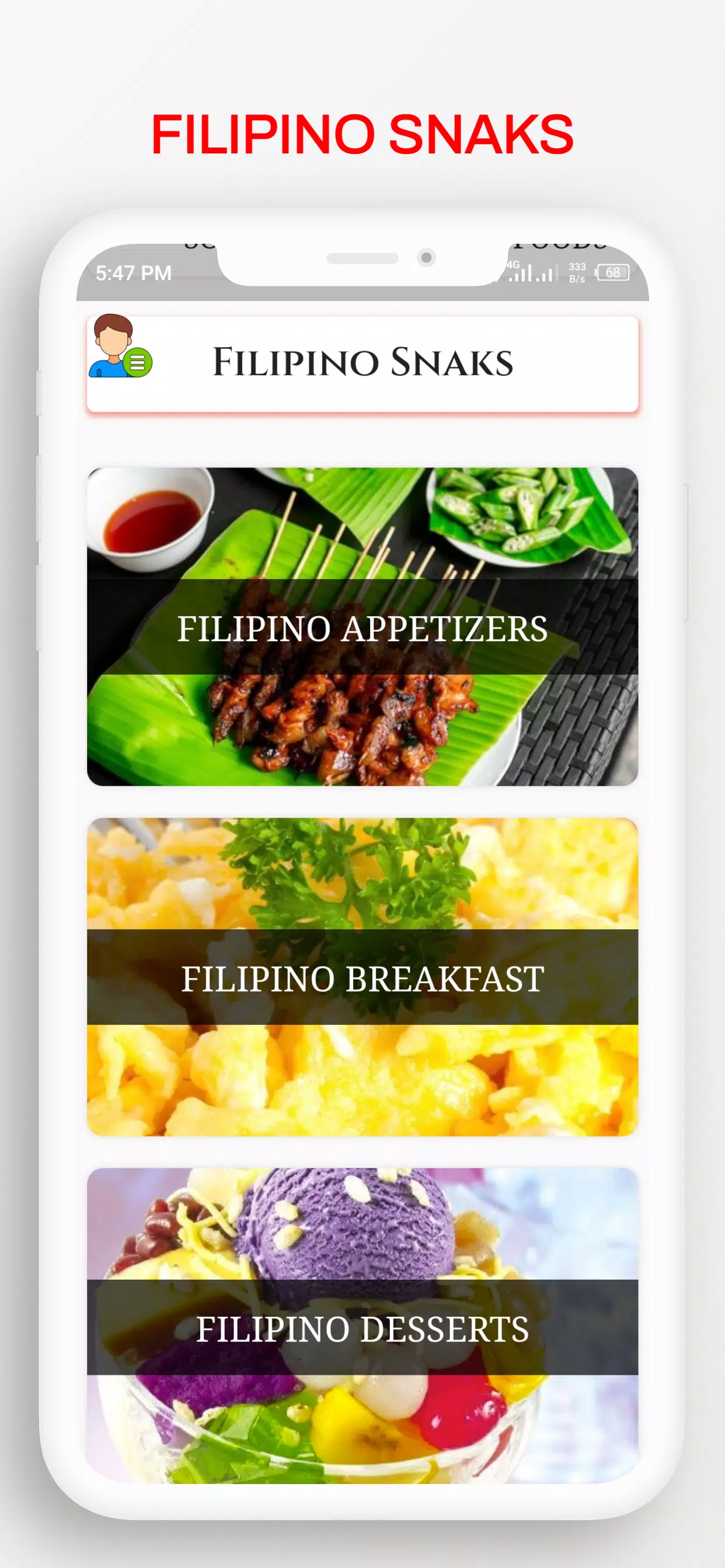Filipino recipes cooking app Screenshots