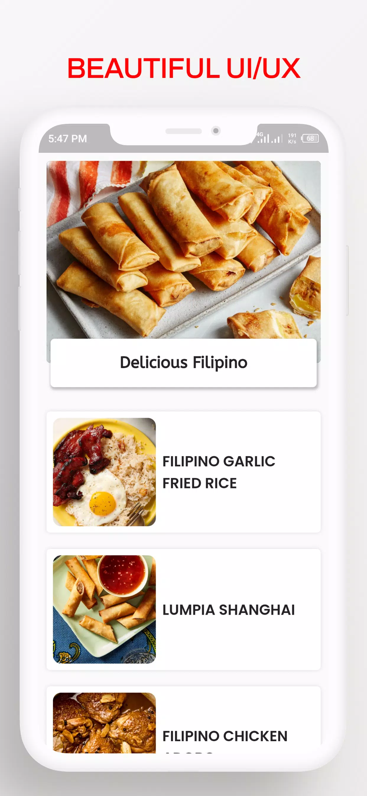 Filipino recipes cooking app Screenshots