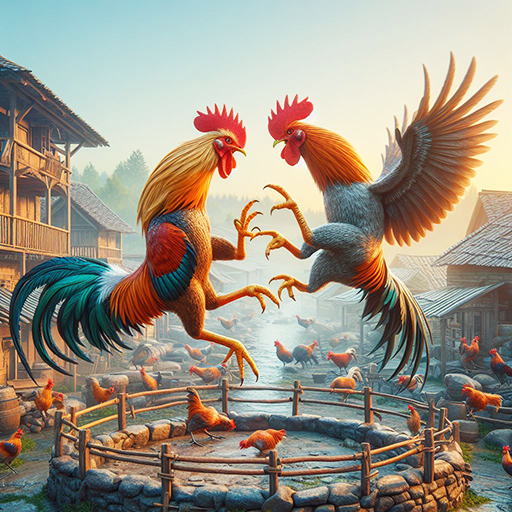 Farm Rooster Fighting Chicks 1 Farm Rooster Fighting Chicks 1