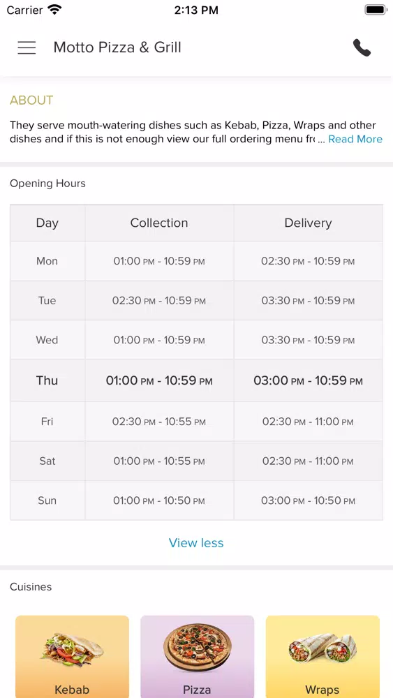 Motto Pizza & Grill Screenshots